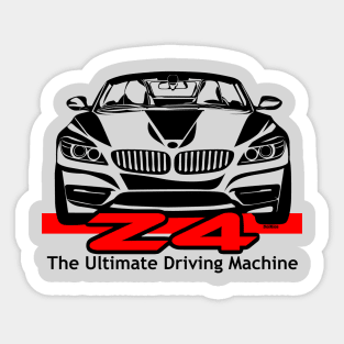 DigiRods Z4 Z 4 Convertible The Ultimate Driving Machine Cartoon Car Art Sticker